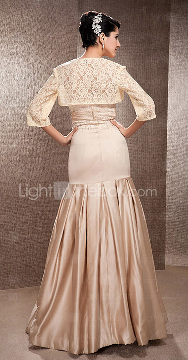 LEWISHAM - Vestido de Novia de Satén y Encaje con Bolero