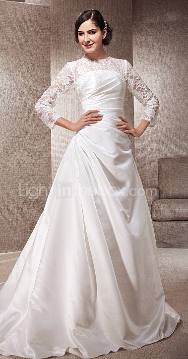ELMA - Abito da Sposa in Raso e Pizzo
