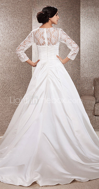 ELMA - Abito da Sposa in Raso e Pizzo
