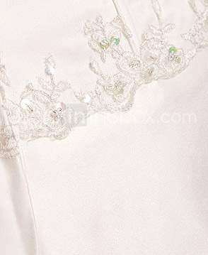 Sheath/Column Off-the-shoulder Floor-length Satin  Wedding Dress