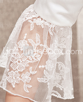  A-line Sweetheart Floor-length Lace And Satin Wedding Dress