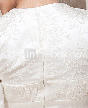  A-line Sweetheart Floor-length Lace And Satin Wedding Dress