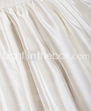  A-line Sweetheart Floor-length Lace And Satin Wedding Dress