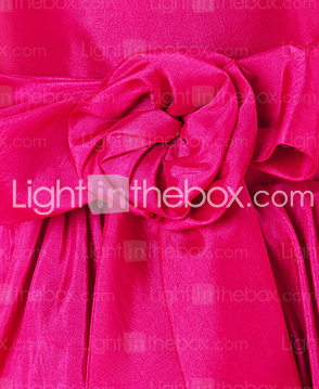 A-line Taffeta Asymmetrical Flower Girl Dress With Straps 