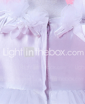 Ball Gown Neck Tea-length Tulle And Taffeta Flower Girl Dress 