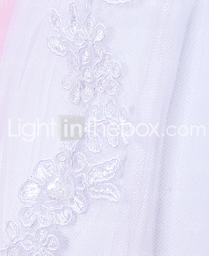 Ball Gown Neck Tea-length Tulle And Taffeta Flower Girl Dress 