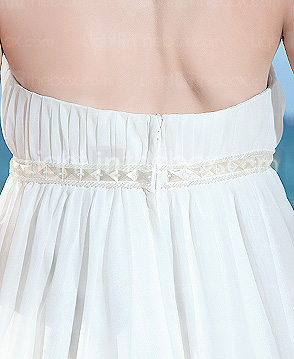 Sheath/Column Strapless Empire Waist Floor-length Chiffon Wedding Dress 