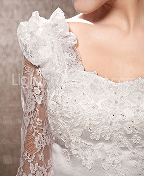 A-line Sweetheart Sweep/Brush Train Wedding Dress