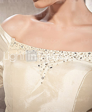 A-line Off-the-shoulder Court Train Taffeta Wedding Dress 