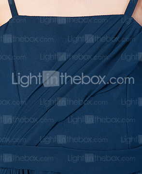  a-linje spaghetti rem te-lengde chiffon junior brudepike kjole