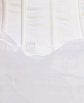A-line / Ball Gown Strapless Asymmetrical Satin Organza Wedding Dress