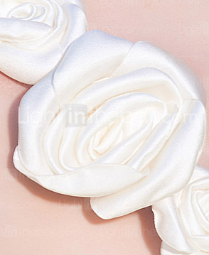 Sheath/Column Short/Mini Satin Wedding Dress With 3D Florals