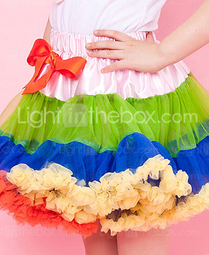 saia menina multicolorida com arcos