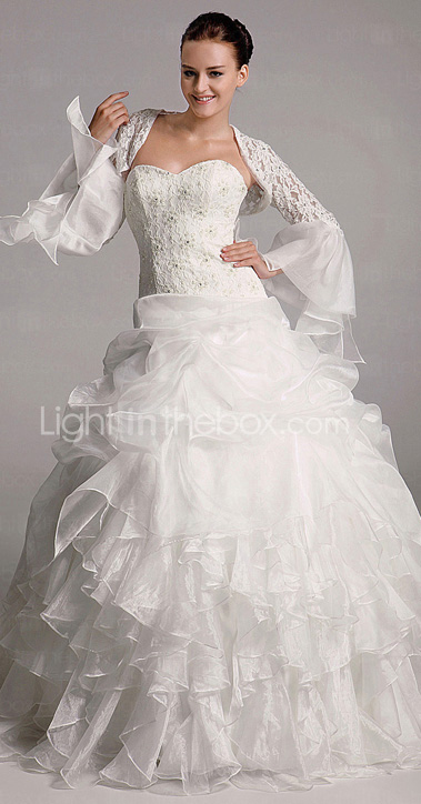 LAURINDA - Robe de Mariée Organza - Châle Inclus