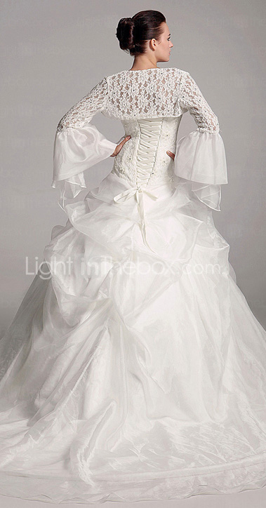 LAURINDA - Robe de Mariée Organza - Châle Inclus