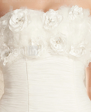 Ball Gown Strapless Sweep/Brush Train Organza Wedding Dress