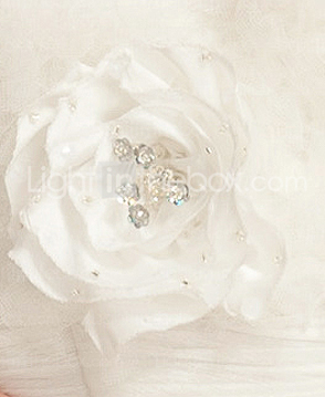 Ball Gown Strapless Sweep/Brush Train Organza Wedding Dress