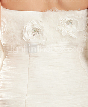 Ball Gown Strapless Sweep/Brush Train Organza Wedding Dress