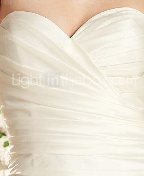 A-line Sweetheart Floor-length Taffeta Wedding Dress