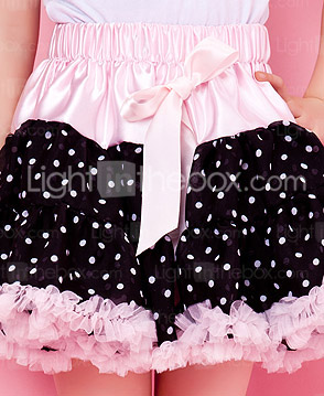 roze trimmen chiffon meisje rok met voering