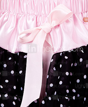 roze trimmen chiffon meisje rok met voering