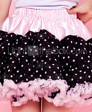roze trimmen chiffon meisje rok met voering