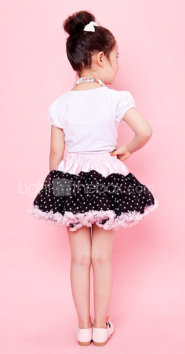 roze trimmen chiffon meisje rok met voering