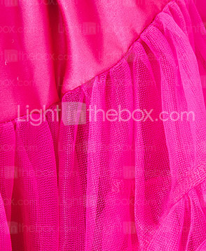 fuchsia trimning bowknot chiffon pige nederdel med foring
