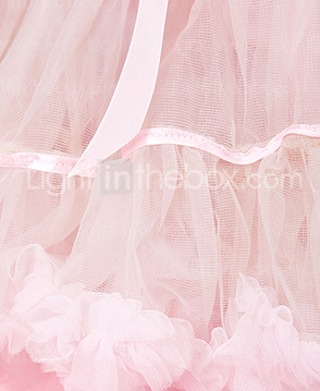 Pink Trimming Bowknot Chiffon Girl Skirt