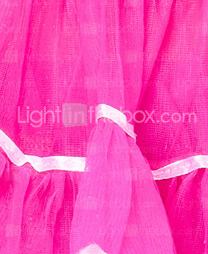 fucsia, falda de corte de cinta de gasa con forro de niña