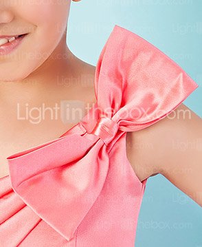 guaina / colonna una spalla piano di lunghezza Junior Satin abito da damigella