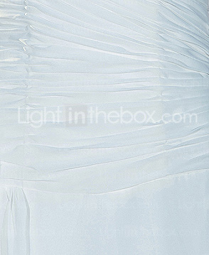 Sheath/Column Straps V-neck Court Train Chiffon Wedding Dress 