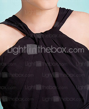 Sheath/Column Straps Knee-length Chiffon Junior Bridesmaid Dress