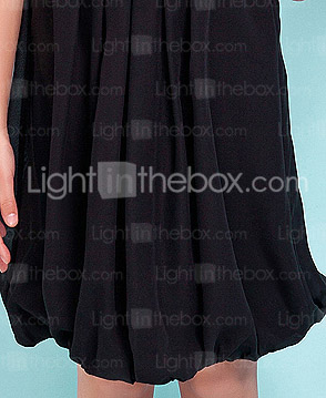 Sheath/Column Straps Knee-length Chiffon Junior Bridesmaid Dress