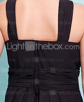 Sheath/Column Straps Knee-length Chiffon Junior Bridesmaid Dress