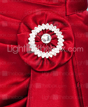A-line Scoop Floor-length Satin Junior Bridesmaid Dress