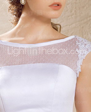 Trumpet/Mermaid Bateau Chapel Train Satin Weeding Dress