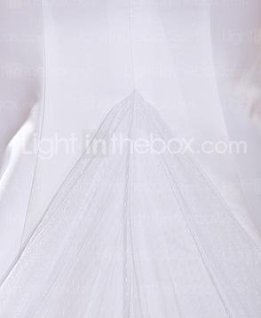 Trumpet/Mermaid Bateau Chapel Train Satin Weeding Dress