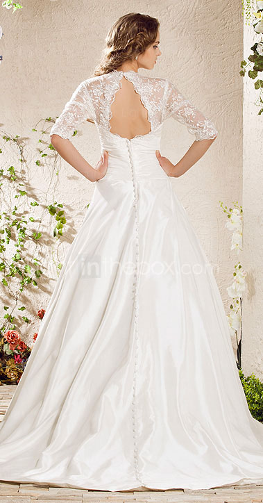 Ball Gown Sweetheart Corte treno raso pizzo abito da diserbo