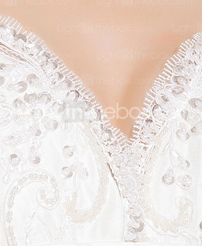 Ballkleid Spaghetti-Trägern Kathedrale Zug Taft Jäten Kleid