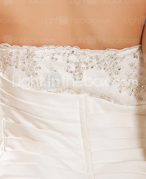 Trompete / Meerjungfrau strapless Kapelle Zug Satin Jäten Kleid