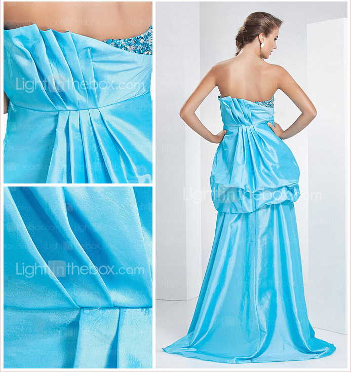 A-line Sweetheart Asymmetrical Taffeta Evening Dress