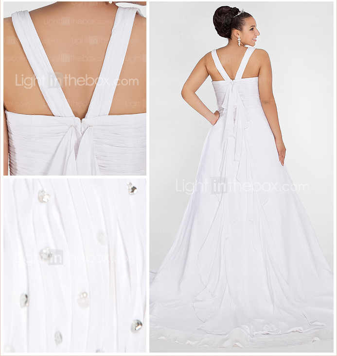 TANIA - Abito da Sposa in Chiffon (Taglia Forte)
