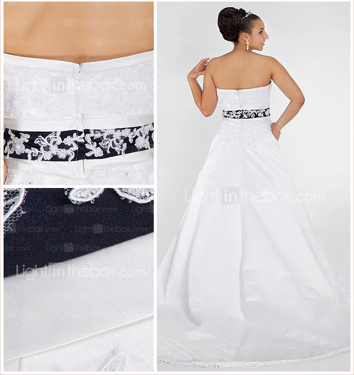 Ball Gown Sweetheart cappella treno Satin plus size abito da sposa