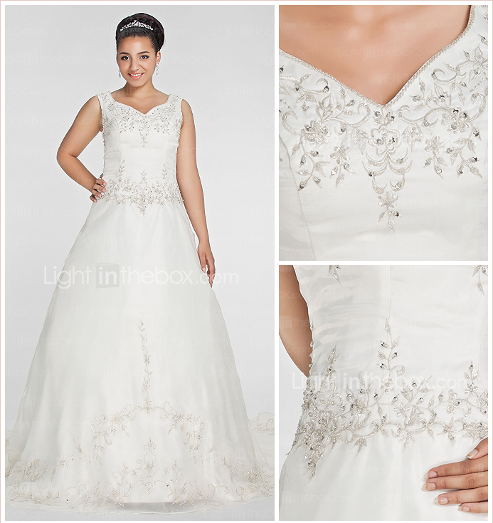 ARIENE - Robe de Mariée Organza (Taille grande)