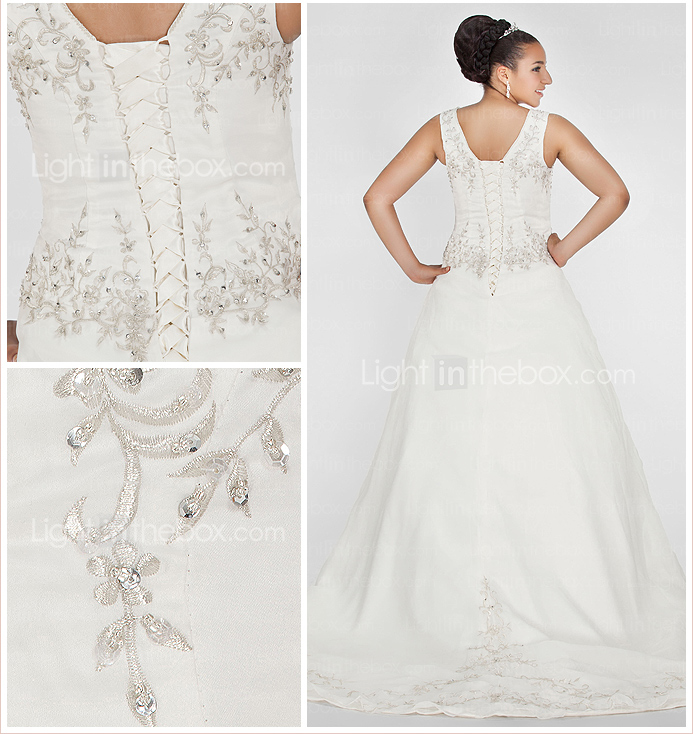 ARIENE - Robe de Mariée Organza (Taille grande)