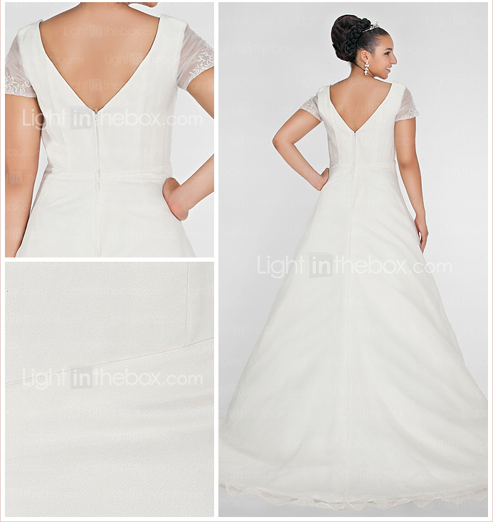 ALEXANDRIA - Vestido de Noiva em Organza (Tamanho Plus)