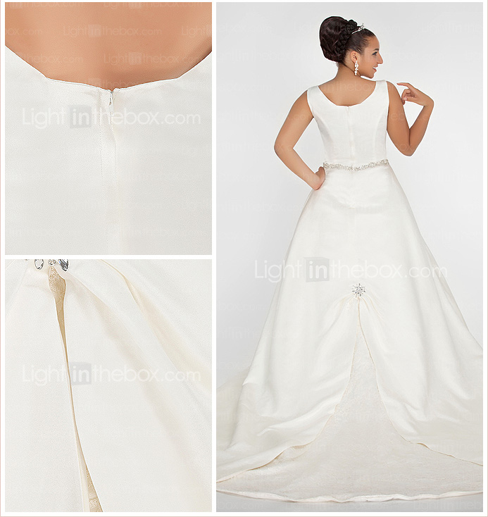 KÄTHE - Abito da Sposa in Raso (Taglia Forte)