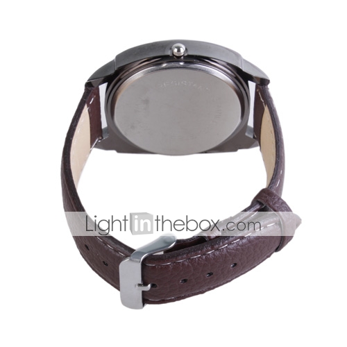 Stylish Black Leather Band Man's Wrist Watch