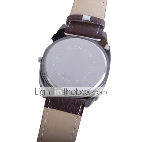 Stylish Black Leather Band Man's Wrist Watch